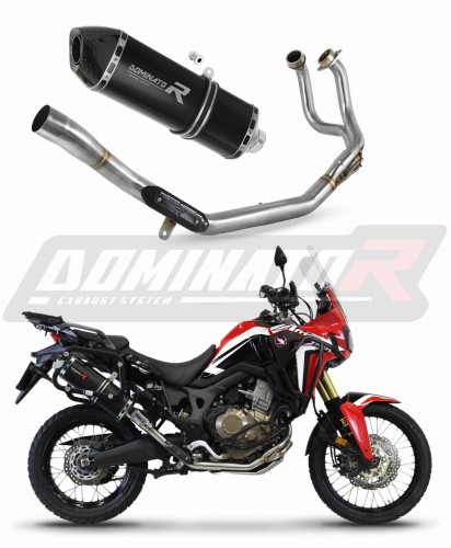 complete exhaust system with muffler DOMINATOR Full System HP7 BLACK fits the motorcycle Honda CRF 1000L Africa Twin 2016   2019 6
