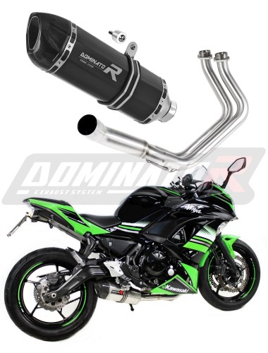 complete exhaust system with muffler DOMINATOR Full System HP1 BLACK fits the motorcycle Kawasaki NINJA 650 2017   2022 3
