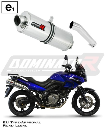 exhaust muffler DOMINATOR homologated road legal oval fits the motorcycle DL 650 V STROM 2004   2006 6