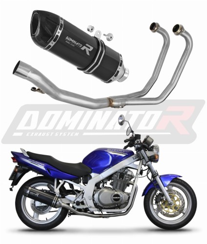 complete exhaust system with muffler DOMINATOR Full System HP1 BLACK fits the motorcycle Suzuki GS 500E 1989   2009 7