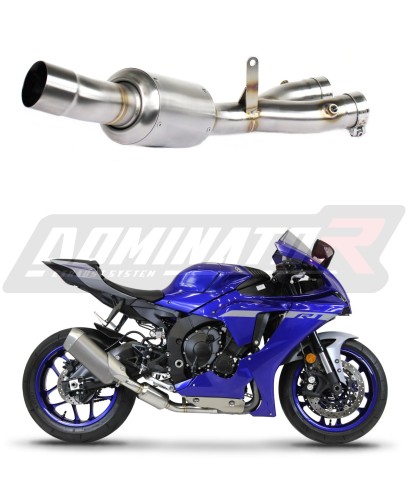 decat mid muffler DOMINATOR Mid Pipe fits the motorcycle YZF R1 1000 2015   2016 5