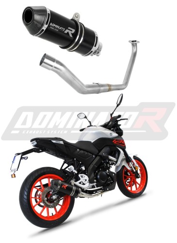 complete exhaust system with muffler DOMINATOR Full System HP3 BLACK fits the motorcycle Yamaha MT 125 2020  6
