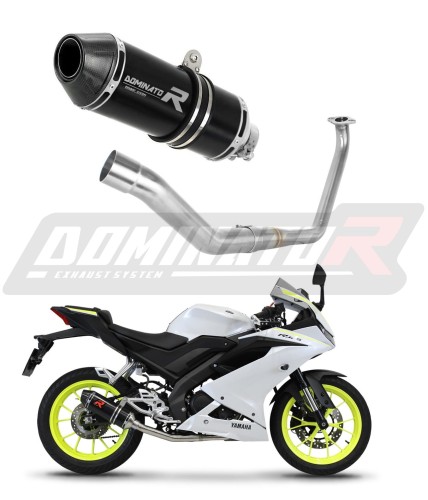 complete exhaust system with muffler DOMINATOR Full System HP3 BLACK fits the motorcycle Yamaha YZF R125 2019   2020 6