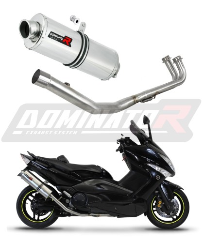 teljes DOMINATOR kipufogórendszer Ovális dobbal, amely illeszkedik a Yamaha T-MAX 500 2008 - 2011 motorkerékpárhoz 6
