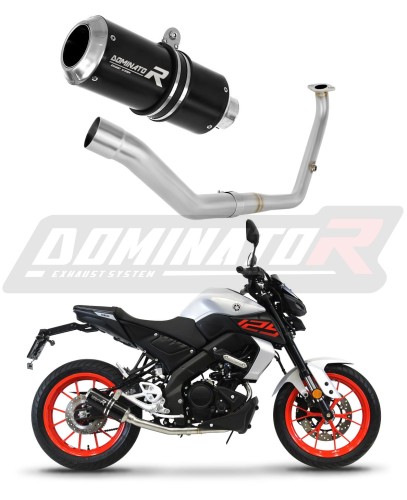 teljes DOMINATOR kipufogórendszer GP FEKETE dobbal a Yamaha MT 125 2021 - 2024 motorkerékpárhoz 6