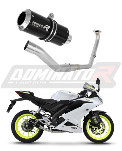 complete exhaust system with muffler DOMINATOR Full System GP BLACK fits the motorcycle Yamaha YZF R125 2021   2023 6