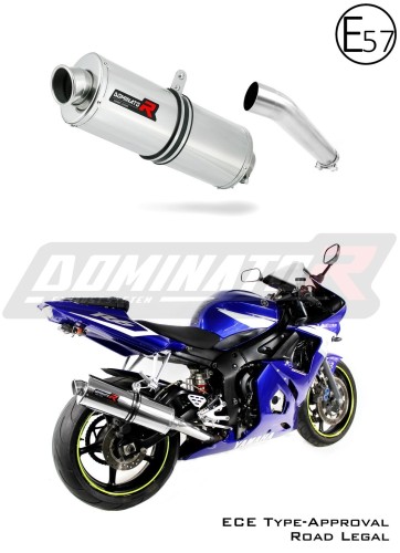 exhaust muffler DOMINATOR homologated road legal oval fits the motorcycle Yamaha YZF R6 1999   2002 3