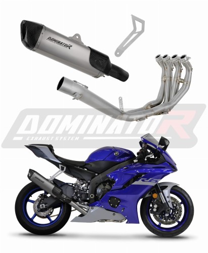 complete exhaust system with muffler DOMINATOR titanium Full System HP6 fits the motorcycle Yamaha YZF R6 2017   2023 5
