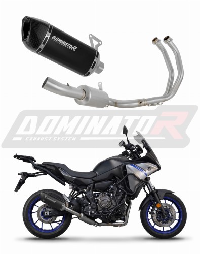 kompletny układ wydechowy z tłumikiem DOMINATOR Full System HP6 CZARNY pasujący do motocykla Yamaha Tracer 7 / GT 2020 - 2024