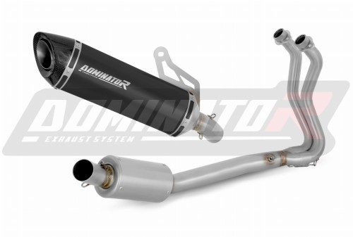 complete exhaust system with muffler DOMINATOR Full System HP8 BLACK fits the motorcycle Kawasaki Z400 2018   2023