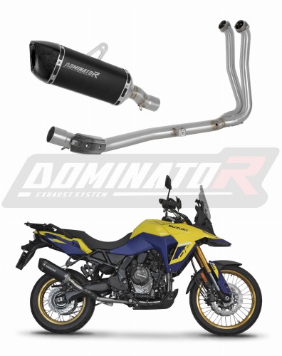 complete exhaust system with muffler DOMINATOR Full System HP6 BLACK fits to Suzuki VStrom 800 SE / DE 2023  2024 5