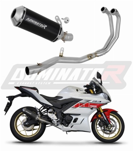 DOMINATOR Full System OV G2 FEKETE hangtompítóval ellátott komplett kipufogórendszer, amely illeszkedik a Yamaha YZF-R3 2019 - 2024 motorkerékpárhoz 2