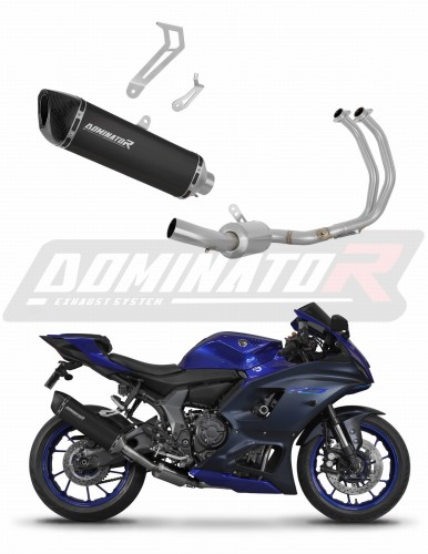 DOMINATOR RACE Full System HP6 FEKETE komplett kipufogórendszer dobbal, amely illeszkedik a Yamaha YZF R7 2021 - 2024 motorkerékpárhoz
