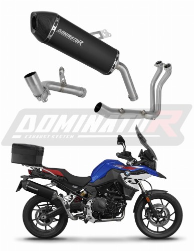 teljes kipufogórendszer DOMINATOR HP7 FEKETE dobbal, amely illik a BMW F900GS Adventure 2024 motorkerékpárhoz