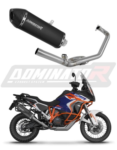 complete exhaust system with muffler DOMINATOR Full System HP7 BLACK fits the motorcycle KTM 1290 Super Adventure 2021   2024