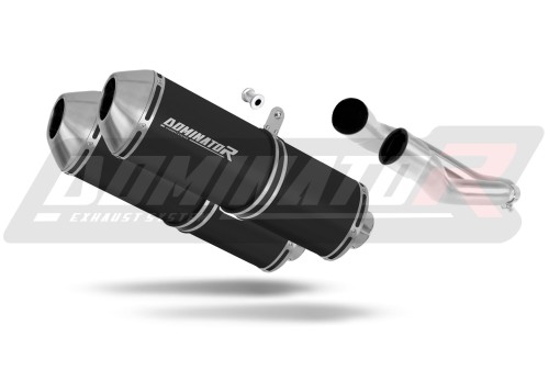 exhaust muffler DOMINATOR OVR BLACK fits the motorcycle Aprilia Pegaso 650 2001   2004