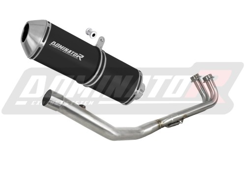 komplett kipufogórendszer DOMINATOR Full System OVR FEKETE dobbal, amely illeszkedik a Yamaha T-MAX 500 2008 - 2011 motorkerékpárhoz