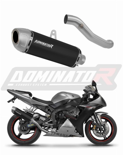 DOMINATOR S6 FEKETE kipufogó dob Yamaha YZF R1 1000 RN09 2002 - 2003 motorkerékpárhoz