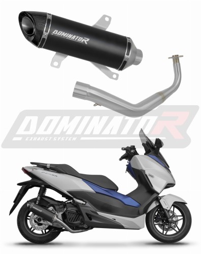 teljes DOMINATOR kipufogórendszer HP8 FEKETE dobbal a Honda NSS 125 FORZA 2017 - 2020 motorkerékpárhoz