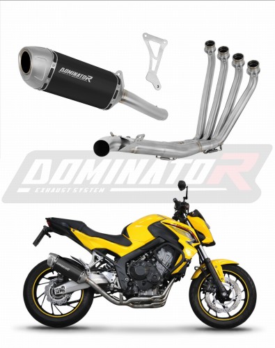 teljes DOMINATOR kipufogórendszer S6 FEKETE dobbal, amely illik a Honda CB 650 F 2014 - 2018 motorkerékpárhoz