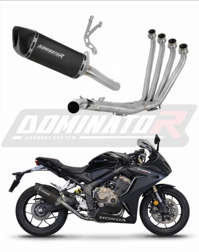 complete exhaust system with muffler DOMINATOR Full System HP6 BLACK fits the motorcycle Honda CBR 650 R 2019   2023