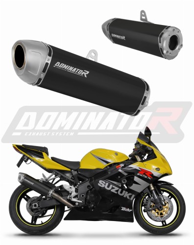 DOMINATOR S6 FEKETE kipufogó dob Suzuki GSXR 600 K1-K5 2001 - 2005 motorkerékpárhoz