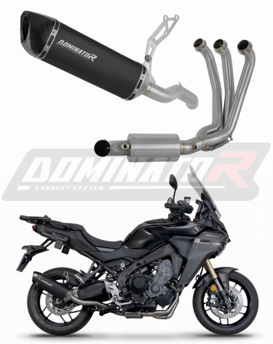complete exhaust system with muffler DOMINATOR Full System HP6 BLACK EX fits the motorcycle Yamaha Tracer 9 / GT 2025   2026