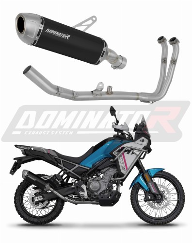 complete exhaust system with muffler DOMINATOR Full System S6 BLACK fits the motorcycle CF MOTO 450 MT 2024   2026 5