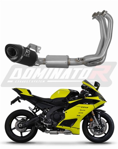 teljes DOMINATOR Full System HP8 FEKETE kipufogórendszer hangtompítóval, amely illeszkedik a Yamaha YZF R9 2025 motorkerékpárhoz