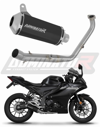 teljes kipufogórendszer DOMINATOR OV G2 FEKETE dobbal, Yamaha YZF R125 2024 - 2025 motorkerékpárhoz