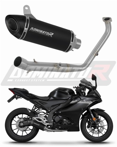 complete exhaust system with muffler DOMINATOR Full System HP8 BLACK fits the motorcycle Yamaha YZF R125 2024   2025