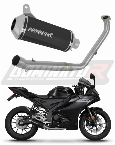 komplett kipufogórendszer DOMINATOR Full System OV G2 FEKETE dobbal, amely illik a Yamaha YZF R125 2021 - 2024 motorkerékpárhoz
