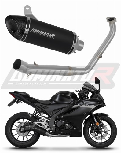 complete exhaust system with muffler DOMINATOR Full System HP8 BLACK fits the motorcycle Yamaha YZF R125 2021   2024