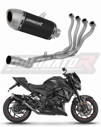 complete exhaust system with muffler DOMINATOR Full System S6 BLACK fits the motorcycle Suzuki GSX S 750 2017   2020