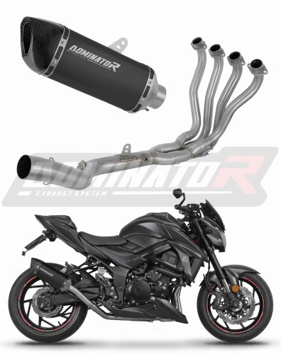 komplett DOMINATOR kipufogórendszer HP6 FEKETE dobbal Suzuki GSX-S 750 2017 - 2020 motorkerékpárhoz