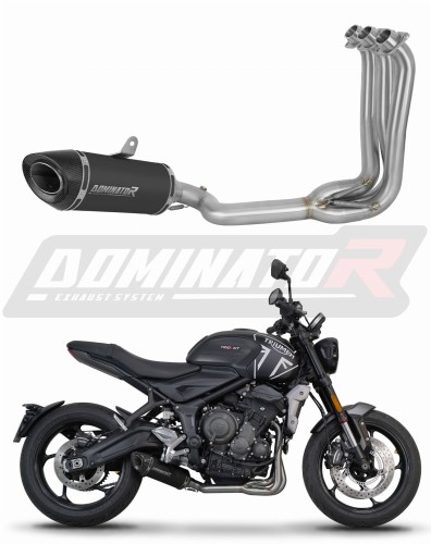 komplett kipufogórendszer DOMINATOR Full System HP8 FEKETE dobbal, amely illeszkedik a Triumph Trident 660 2021 - 2024 motorkerékpárhoz