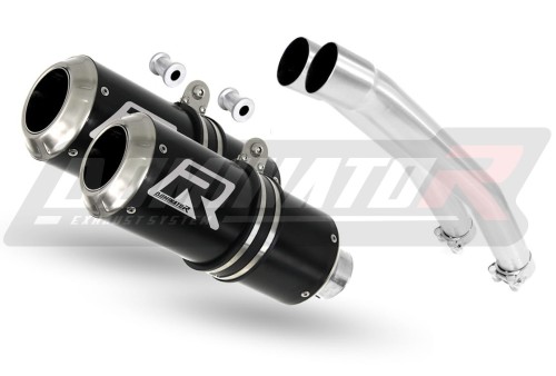 DOMINATOR GP FEKETE kipufogó dob, amely megfelel a Suzuki GSXR 1300 Hayabusa 2008 - 2019 motorkerékpárhoz