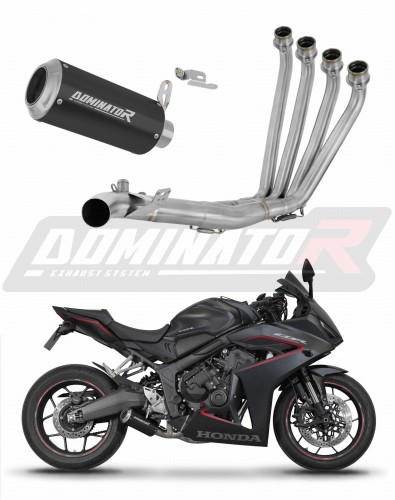 complete exhaust system with muffler DOMINATOR Full System GP BLACK fits the motorcycle Honda CB 650 R / E Clutch 2024   2025 6