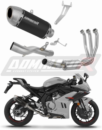 komplett kipufogórendszer DOMINATOR Full System S6 FEKETE dobbal a CF MOTO 675 SR-R 2024 - 2026 motorkerékpárhoz
