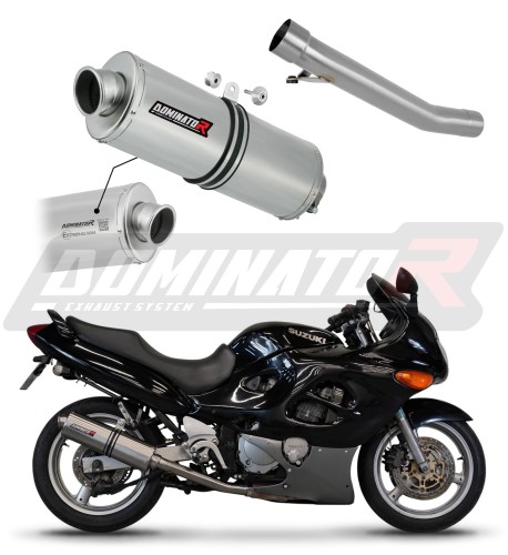 exhaust muffler DOMINATOR homologated road legal oval fits the motorcycle Suzuki GSXF 600 1998   2006