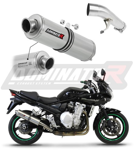 exhaust muffler DOMINATOR homologated road legal ROUND fits the motorcycle GSF 650 BANDIT 2007   2016