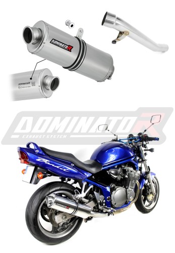 exhaust muffler DOMINATOR homologated road legal oval fits the motorcycle GSF 1200 BANDIT 2001   2005