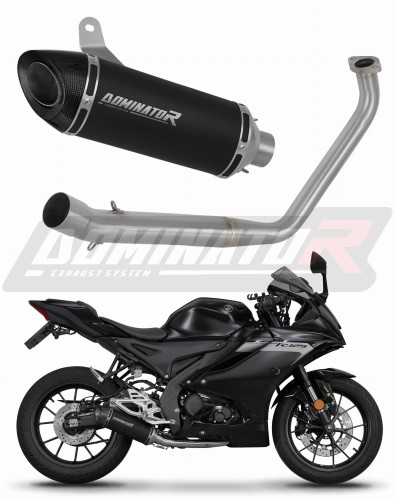 komplett kipufogórendszer DOMINATOR Full System HP8 FEKETE dobbal, amely illeszkedik a Yamaha YZF R125 2019 - 2020 motorkerékpárhoz