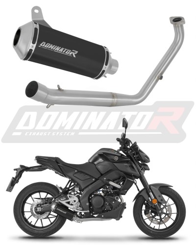 teljes DOMINATOR kipufogórendszer OV G2 FEKETE dobbal, amely alkalmas a Yamaha MT 125 2021 - 2024 motorkerékpárhoz