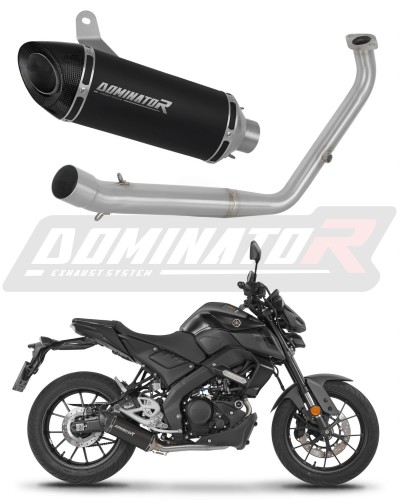 DOMINATOR Full System HP8 FEKETE komplett kipufogórendszer hangtompítóval Yamaha MT 125 2021 - 2024 motorkerékpárhoz