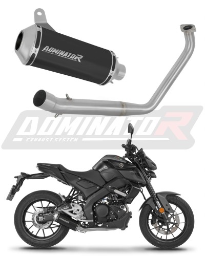 teljes kipufogórendszer DOMINATOR Full System OV G2 FEKETE dobbal, amely illeszkedik a Yamaha MT 125 2020 motorkerékpárhoz