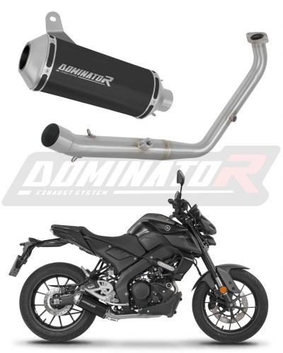 komplett DOMINATOR Full System OV G2 FEKETE kipufogórendszer hangtompítóval Yamaha MT 125 2024 - 2026 motorkerékpárhoz