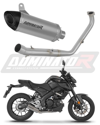 komplett kipufogórendszer DOMINATOR HP8 Titán dobbal, amely illeszkedik a Yamaha MT 125 2024 - 2026 motorkerékpárhoz