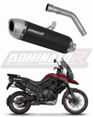 exhaust muffler DOMINATOR S6 BLACK fits the motorcycle Triumph Tiger 800 XCA 2018   2020