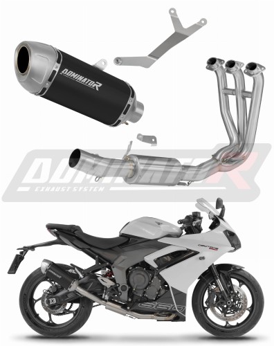 DOMINATOR S6 FEKETE kipufogó dob Triumph Daytona 660 2024 - 2026 motorkerékpárhoz